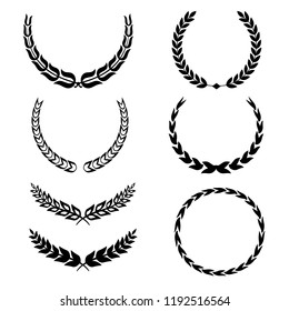 Set of laurel wreath illustration vectors