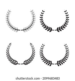 Set of laurel wreath illustration vectors