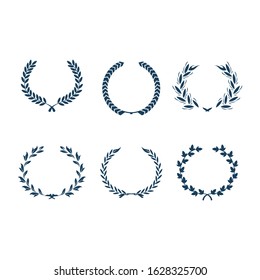 Set from laurel wreath on the white background vector illustration. laurel wreath collection