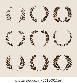 Set of laurel wreath vector	