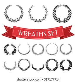 Set of laurel wreaths.