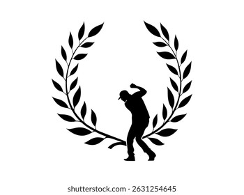 Set of Laurel Wreaths in Blue and Black, Collection of Black Laurel Wreaths on White Background, laurel wreath, laurel, wreath, crown, award, achievement, victory, success, education, school, celebrat