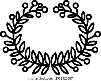 Set of laurel wreaths, floral frames and dividers in the doodle style. 