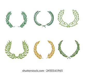 set of laurel wreaths, green laurel wreath set