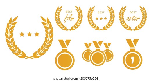 Set of laurel wreaths. Icon laurel wreat
