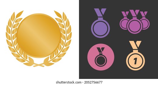Set of laurel wreaths. Icon laurel wreat