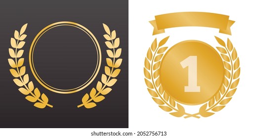 Set of laurel wreaths. Icon laurel wreat