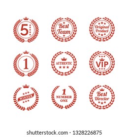 Set of laurel wreaths on white background. Vector Illustration