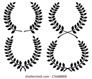 Set of laurel wreaths, vector