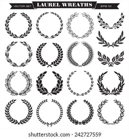 Set of laurel wreaths vector