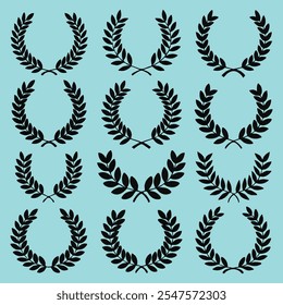 Set of laurel wreaths vector
