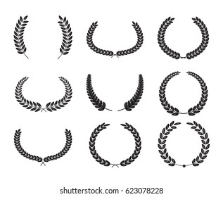 Set of laurel wreaths.Vector wreath collection.