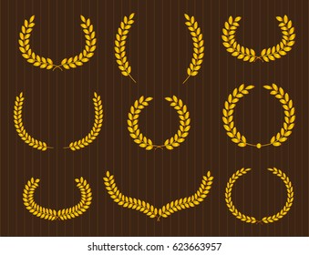 Set of laurel wreaths.Vector wreath collection.