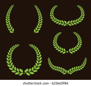 Set of laurel wreaths.Vector wreath collection.