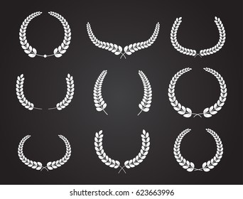 Set of laurel wreaths.Vector wreath collection.