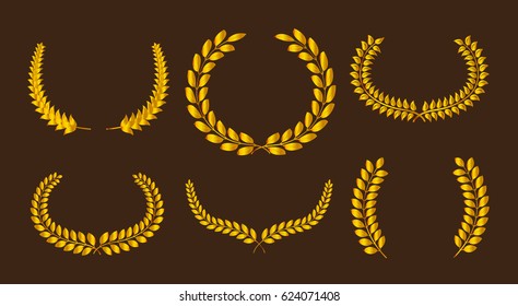 Set of laurel wreaths.Vector wreath collection.