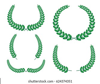 Set of laurel wreaths.Vector wreath collection.,
