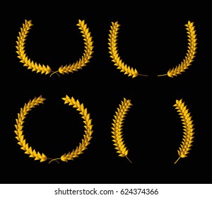 Set of laurel wreaths.Vector wreath collection.,