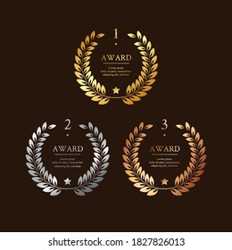 It's a set of laurels in gold, silver, and bronze