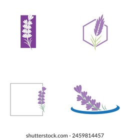 set of Lavender Logo and symbol vector illustration design