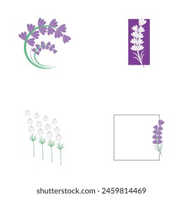 set of Lavender Logo and symbol vector illustration design
