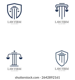 set of law firm design logo template vector icon