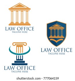 set of law firm logo with text space for your slogan / tagline, vector illustration
