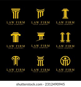 set of law firm logo vector