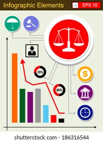 Set Of Law Icons Set And Infographic  Elements