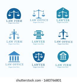 Set of law and justice. Conceptual law and justice. Vector illustration.