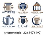 Set law logo and icon design template