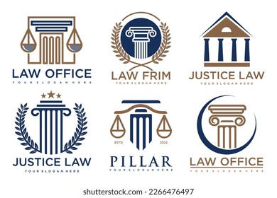 Set law logo and icon design template