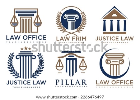 Set law logo and icon design template