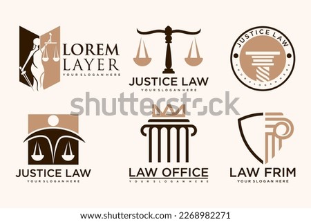 Set law logo and icon design template