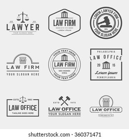 set of law office logos. vector illustration