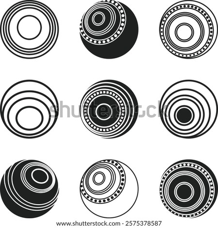 Set of Lawn ball Icons design vector Silhouette illustration, Lawn Bowls Icon flat isolated illustration