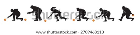 set of Lawn Bowl vector illustration