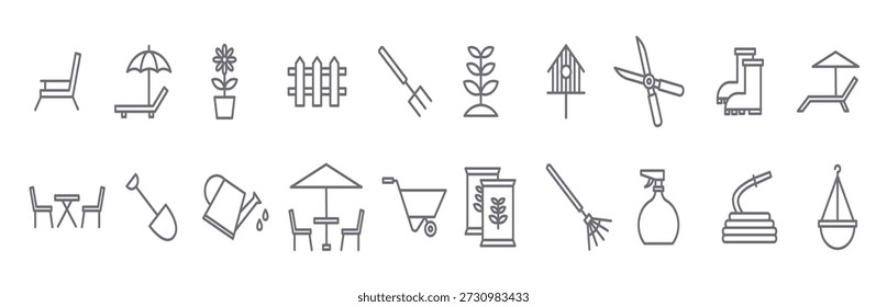 Conjunto de silla de césped Ilustración vectorial