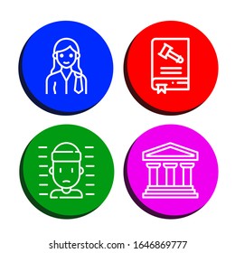 Set of lawyer icons. Such as Lawyer, Constitution, Prisoner, Legal , lawyer icons