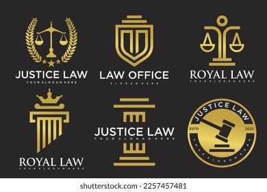 Set lawyer Logo Template vector symbol nature