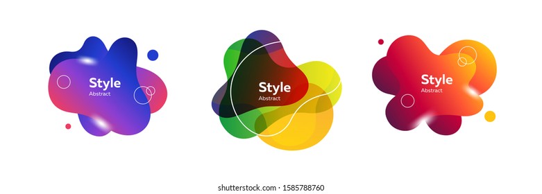 Set of layered abstract blobs. Design template for logo, flyer or presentation. Abstract form dynamic composition. Modern style vector illustration