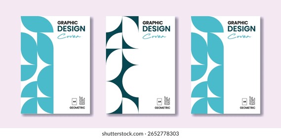 Set of layout with abstract shapes in flat style, can be used for branding projects or print-ready promotional materials