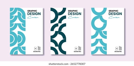 Set of layout with abstract shapes in flat style, can be used for branding projects or print-ready promotional materials