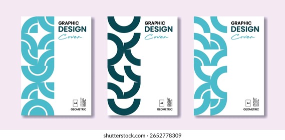 Set of layout with abstract shapes in flat style, can be used for branding projects or print-ready promotional materials