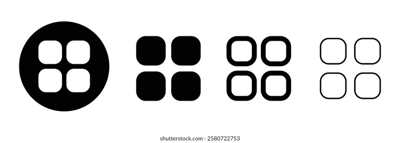 Set of layout grid icon collection. Menu, photo grid, list, grid menu symbol. Vector Illustration.