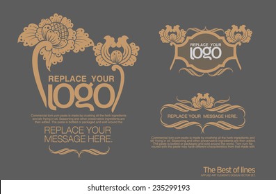 Set of layout label thai art , marks and calligraphic design elements, vector 