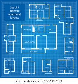 Blue Floor Plans Print Style Images, Stock Photos & Vectors | Shutterstock