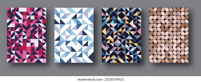 Un conjunto de diseños con formas geométricas para el diseño interior, cuadros, cubiertas, carteles. Arte abstracto para diseño creativo e ideas creativas