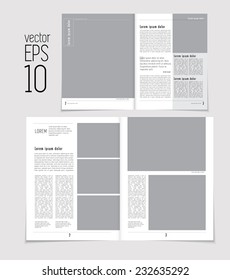 Set of layouts. Open magazine, vector Illustration.