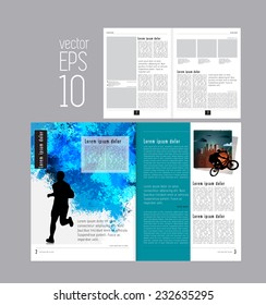 Set of layouts. Open magazine, vector Illustration.